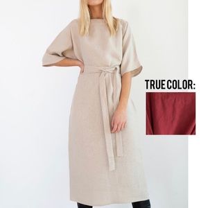 Love & Confuse Linen Shirt Dress with Belt and Pockets